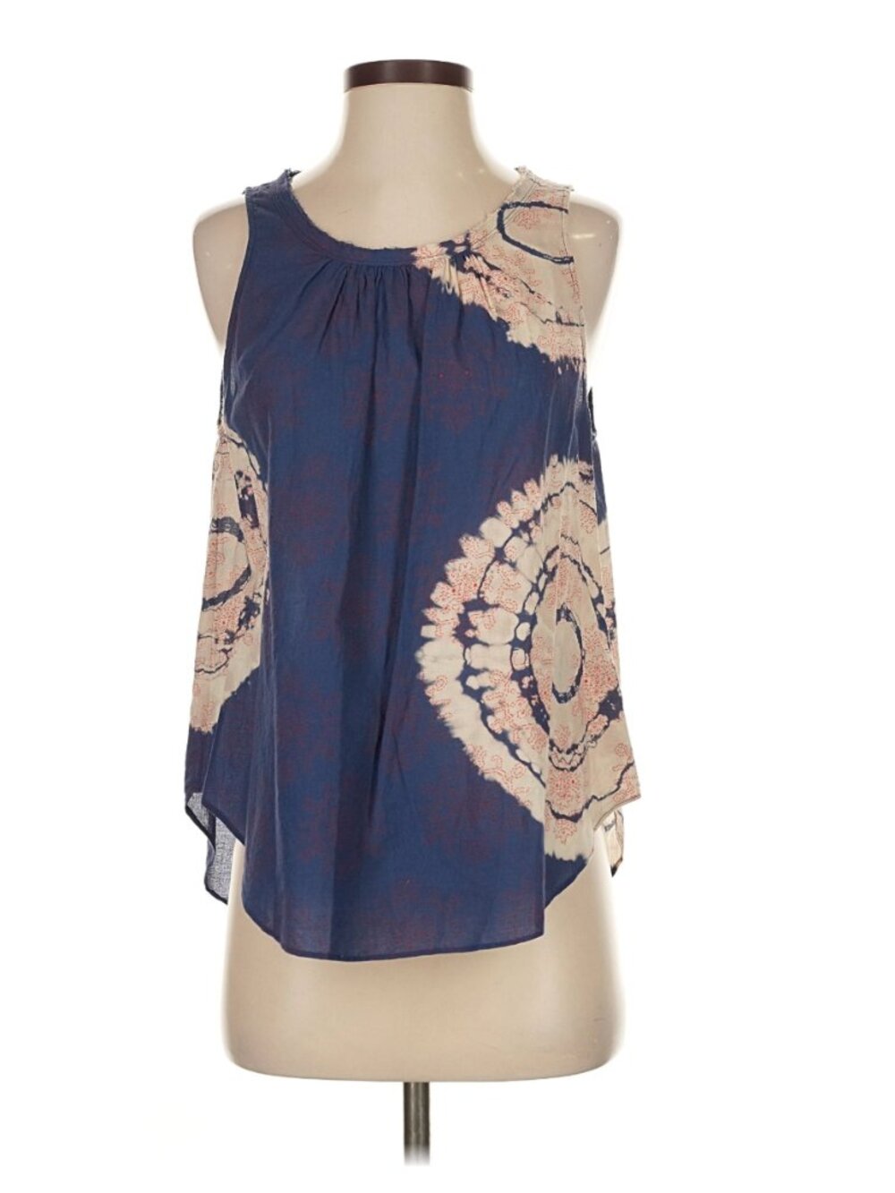 Raquel Allegra 100% Cotton Tie Dye Tank Top Blue Red Size 1 Small Sleeveless
